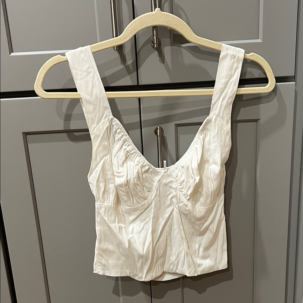With Jean Elegant White Women's Top